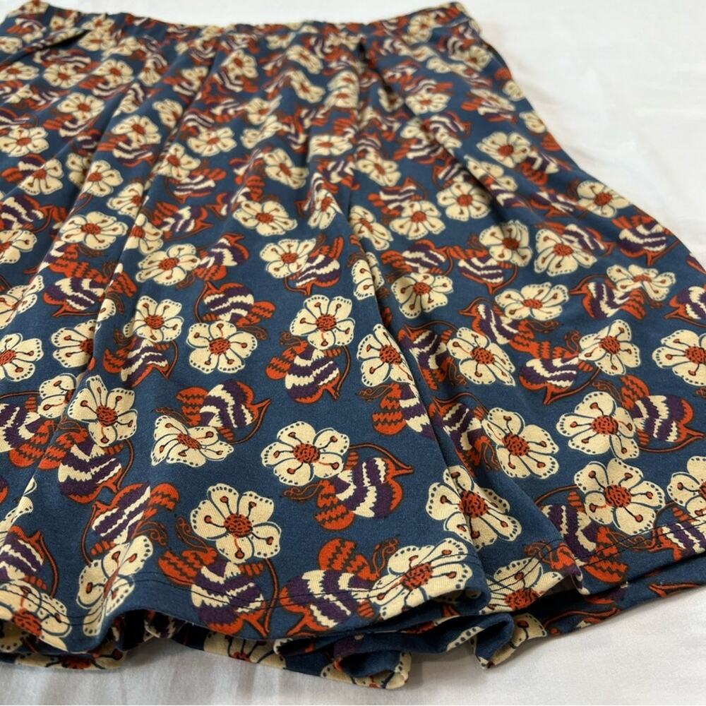 Cottagecore Bohemian Women's 3XL Navy Floral Skirt w Pockets Stretch Poetcore - Picture 6 of 7